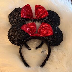 Disney Black and Red Sequin Minnie Mouse Ears